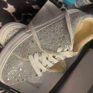 Betsey Johnson Glittering Silver Sneakers